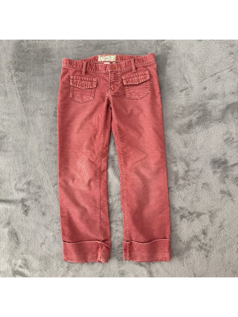 Vintage Abercrombie & Fitch Super Low Rise Straight Leg Cuffed Cropped Pants 0